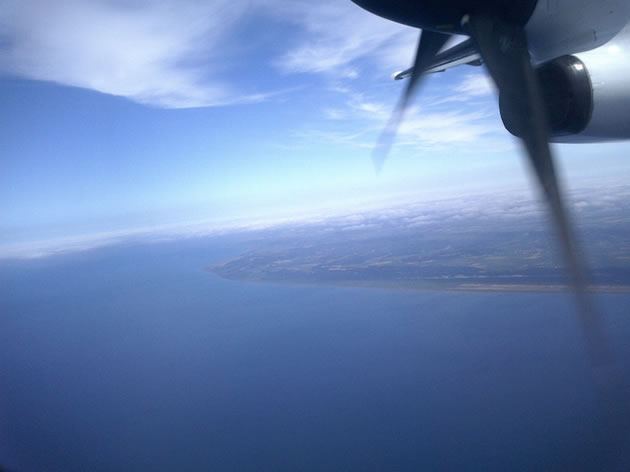 飛行機から見下ろすサロベツ原野線